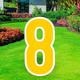 Yellow Number (8) Corrugated Plastic Yard Sign, 30in